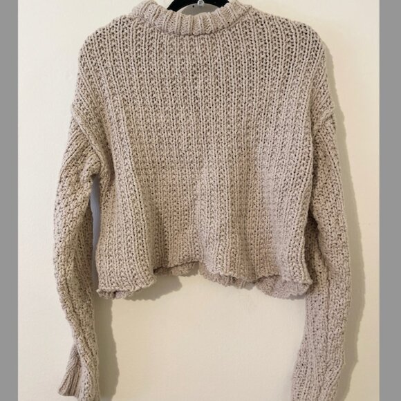Free People Cropped Chunky Cable Knit Sweater (Cutting Edge Cable Pullover) - Picture 4 of 6